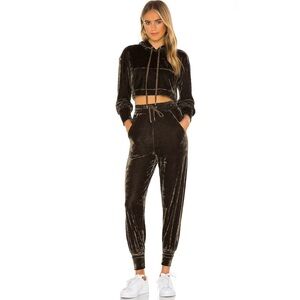 Michael Costello X Revolve | Stylish Comfy Velvet Jogger Sweatsuit Set Size XS